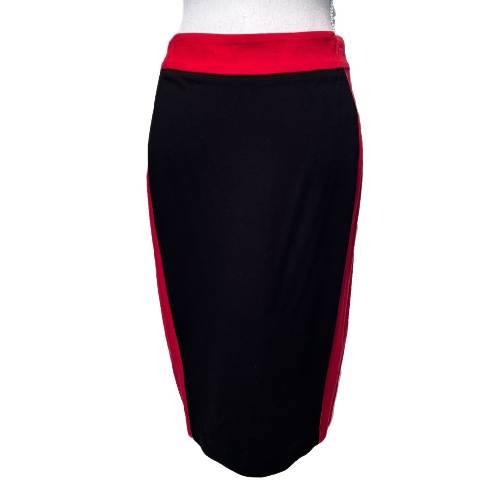 NWOT Adrienne Vittadini Colorblock Knit jerseyy pencils skirt 90s office siren S